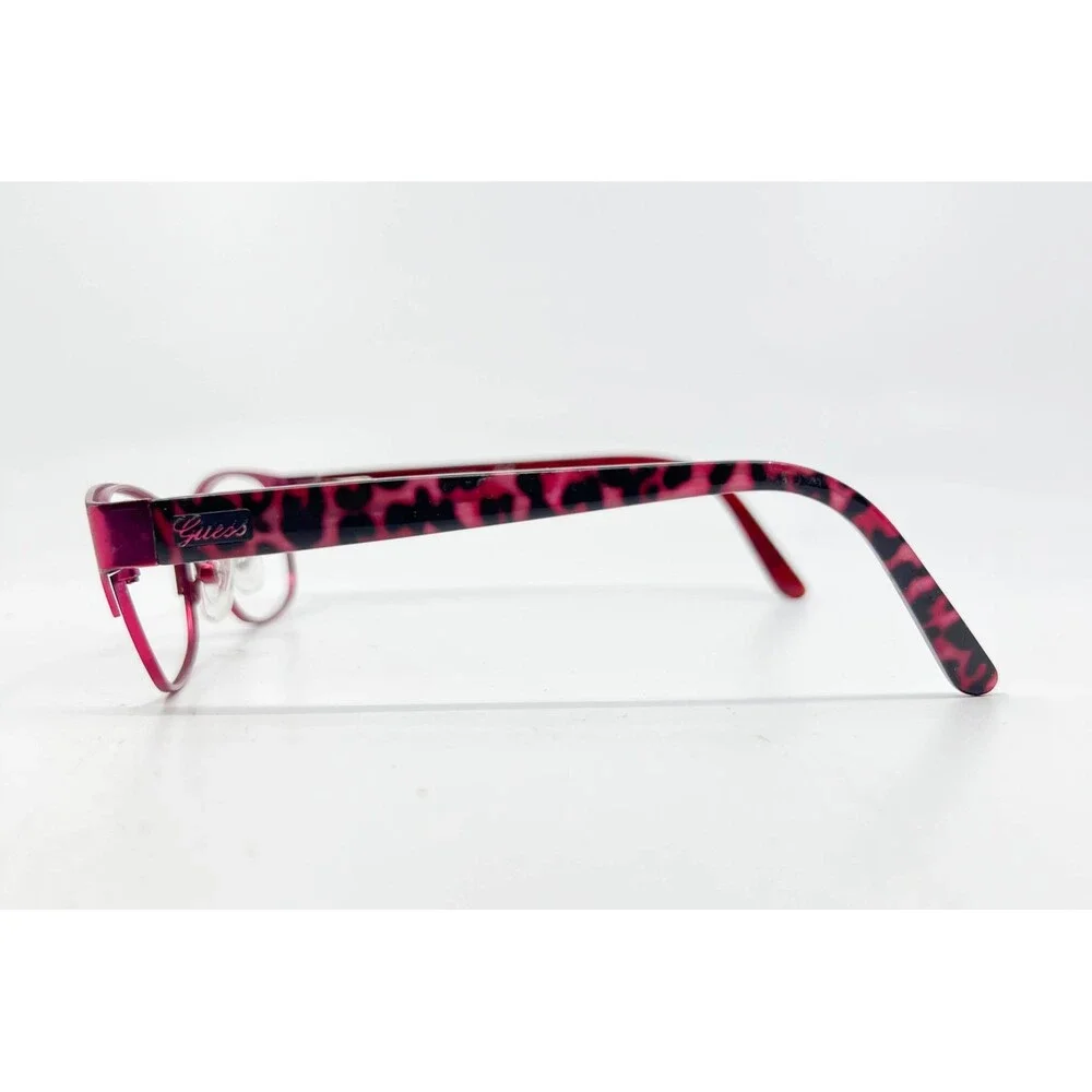 Guess Eyeglasses Frames Girls Pink Leopard Print Cat Eye 47-16-130 PNK